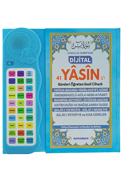 Bayramdan Sesli Yasini Şerif Ögreten Cihaz Sesli Yasin Kitaplı Mavi