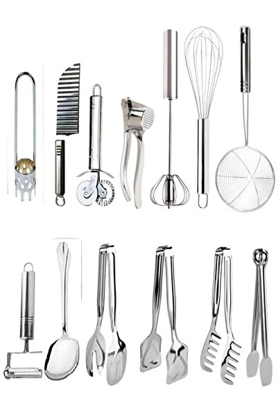 Kitchen Damys Paslanmaz Çelik 13 Parça Lüks Yemek Hazırlık Pratik Mutfak Çeyi...