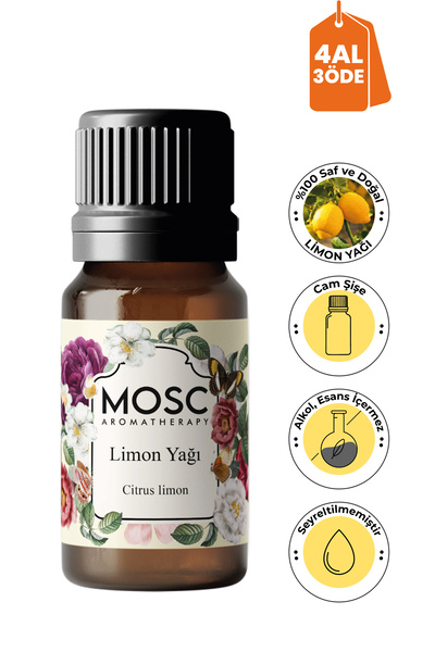 Mosc Limon Uçucu Yağı 10 ml %100 Saf ve Doğal (Lemon Essential Oil)
