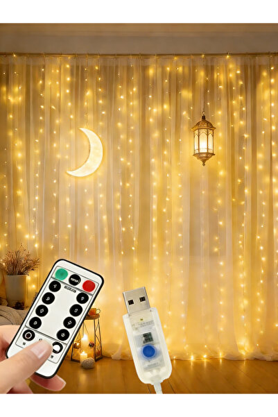 Yoawllty أضواء رمضانية، سلسلة إضاءة LED مكونة من 200 مصباح - 6.5 × 6.5 قدم، ق...