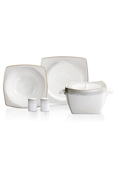 KORKMAZ Bone Selection 60 Parça Kare Yemek Takımı A8450