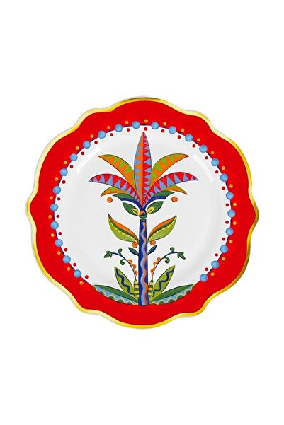 Baci Milano Dolce Vita Ciao Palm Tree Patterned Dessert Plate 21 cm