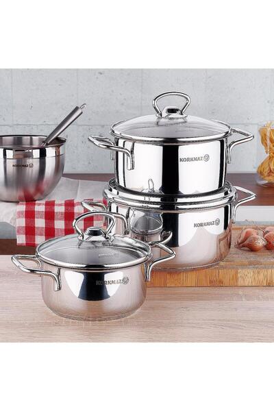 KORKMAZ Pırlanta Jr. 6 Parça Tencere Seti A1847