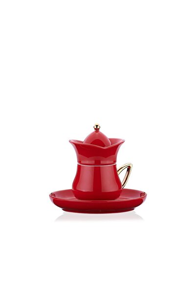 KORKMAZ Lalezar Collection 2li Kırmızı Kahve Fincan Takımı A8778-1