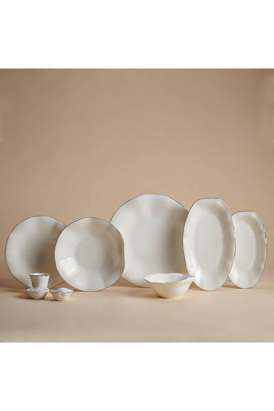 KORKMAZ Rosa Collection Platin 30 Parça Yemek Takımı A9802