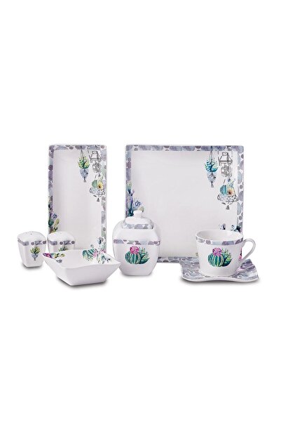 KORKMAZ Link Collection 28 Parça Kare Kahvaltı Takımı A8574