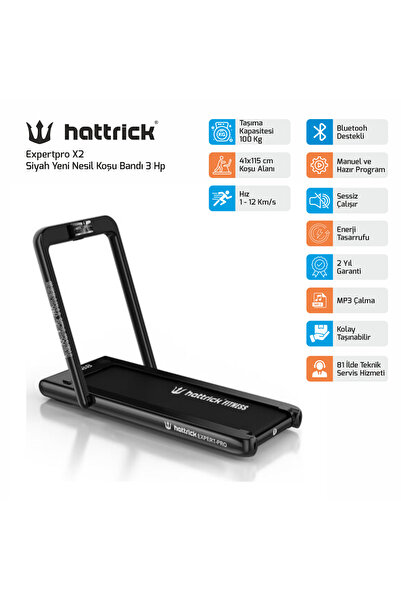 Hattrick Expert Pro X2 3.0 Hp Yeni Nesil Koşu Bandı Siyah