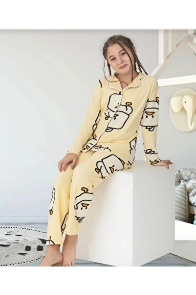 zahider Σετ πιτζάμες με κουμπιά από σουέτ με βαμβακερό γιακά πουκάμισου για κ...