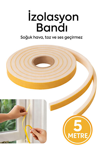 Genel Markalar Kapı Pencere Kauçuk Izolasyon Bandı Fitili Beyaz 1 Mt X 2 TR