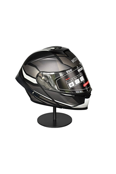 WOSEN Ws-202 Güneş Vizörlü Çene Açılır Kask MBLACK L1 (Şeffaf Vizörlü)