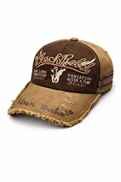 ZERAMİNE Eskitme Vintage Retro Cap Şapka Pamuklu