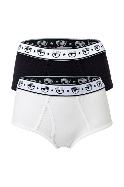 CHIARA FERRAGNI Damen Slip 2er Pack - Slips, Cotton Stretch, Logobund, uni