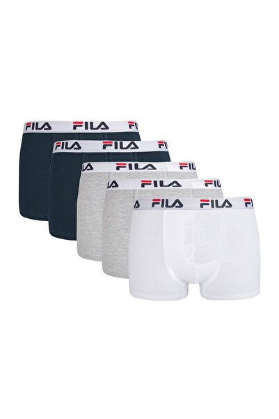FILA Herren Boxer Şort, 5'li Paket - Logobund, Urban, Pamuklu Streç, einfarbig