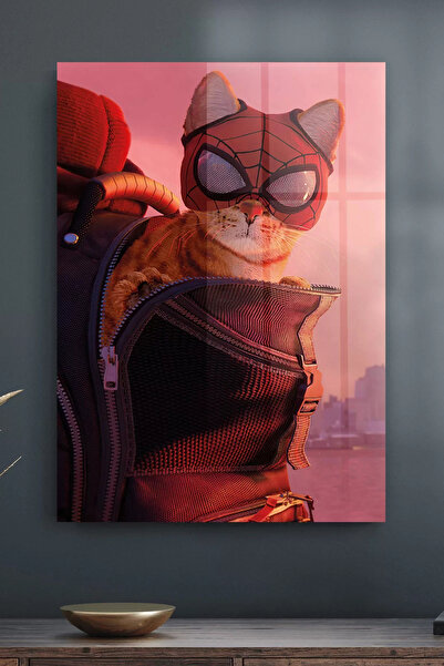 Decovetro Γυάλινη ζωγραφική Spiderman Cat