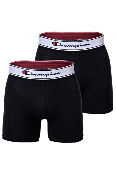 Champion Herren Boxershorts, 2er Pack - Baumwolle, Logobund, einfarbig