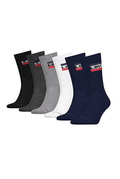 Levi's Unisex 6er Pack Sportsocken - Regular Cut SPRTWR, Logo, ECOM