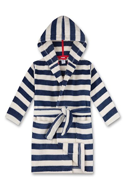 Sanetta Jungen Bademantel - Bademode, Baumwolle, Kapuze, Tasche, Streifen