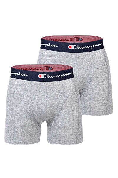 Champion Herren Boxershorts, 2er Pack - Baumwolle, Logobund, einfarbig