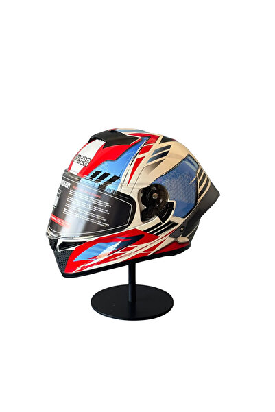 WOSEN Ws-602 Güneş Gözlüklü Full Face Kask (Şeffaf Vizörlü) WHİTE K6 (602)
