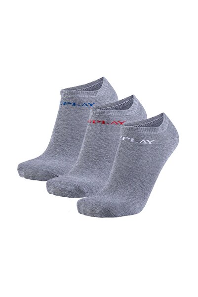Replay Unisex Sneaker Socken, 3er Pack - Kurzsocken, Baumwolle, Logo, einfarb...