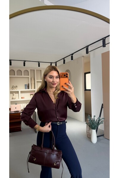 Sezgi Tekin Сорочка з ґудзиками з атласу кольору м'ятного