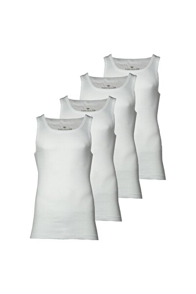 Tom Tailor Herren Tanktop, 4er Pack - Unterhemd, Garron S, einfarbig