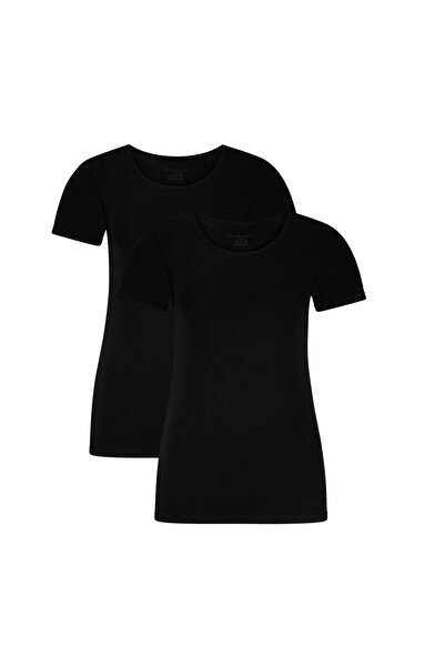 Bamboo Basics Damen T-Shirt KATE, 2er Pack - Unterhemd, Rundhals, Single Jersey