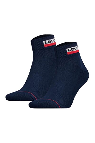 Levi's Unisex 2er Pack Sportsocken - Mid Cut SPRTWR, Logo, einfarbig