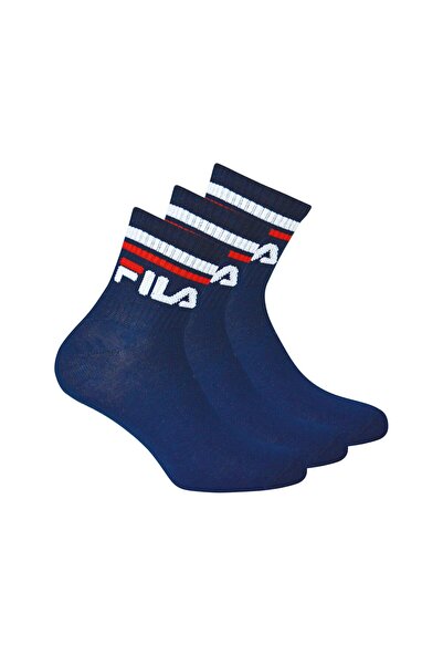 FILA Uniseks Çorap, 3 Çift Çeyrek - Kurzsocken, Spor, Logo-Bund, Uni