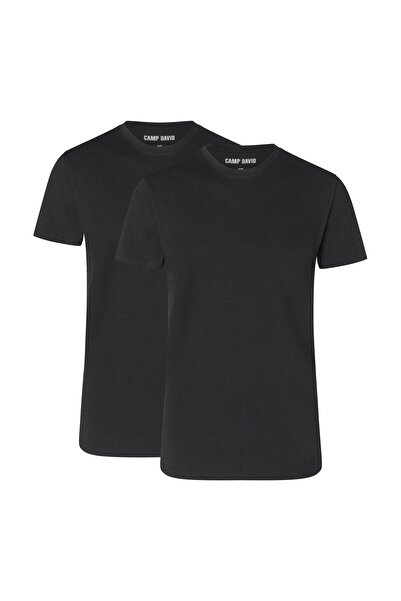 Camp David Herren-T-Shirts, 2er-Pack – Rundhals-T-Shirts, Baumwoll-Stretch