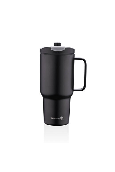KORKMAZ Freedom 1 Litre Siyah Pipetli Bardak Termos A5577