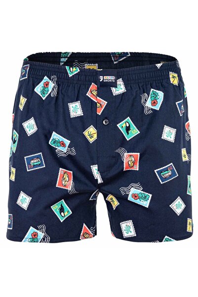 Happy Shorts Herren Webboxershorts - Amerikanischer Stil, Baumwolle, gemustert