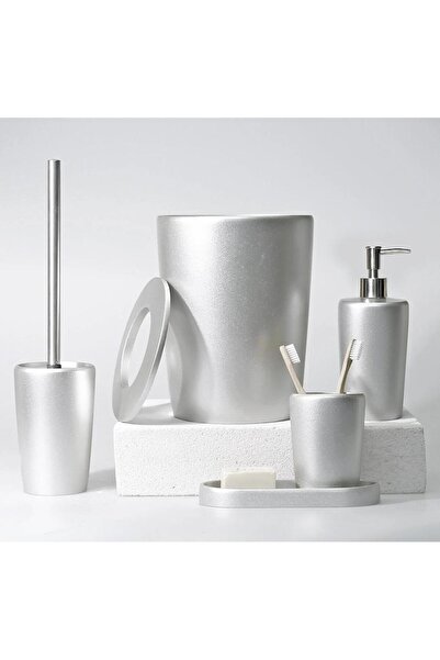 Selim Dekor Conical Bathroom Set Silver