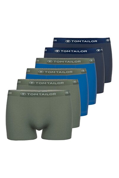 Tom Tailor Herren Boxershorts, 6er Pack - Hip Pants, Baumwolle, Logo,einfarbig