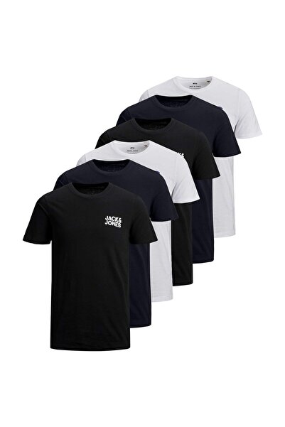 Jack & Jones JACK&JONES 6er-Pack Herren-Hosen – JJECORP LOGO TEE, O-Ausschnit...