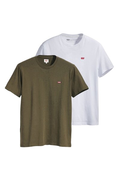 Levi's Herren T-Shirt 2er Pack - "Original Housemark Tee", Rundhals, Baumwolle