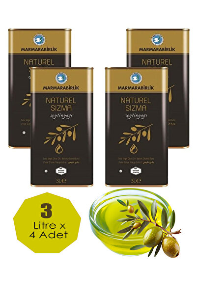MarmaraBirlik Naturel Sızma Zeytinyağı 3 Lt x 4 Adet