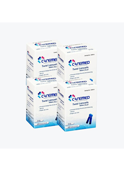 Carmed 4 علب ابر وخز شكاكات مضلعة لمرضى السكر العلبة 200حبة