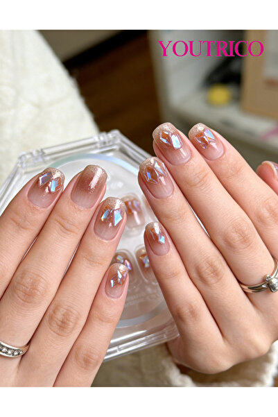 Youtrico 30 قطعة من أظافر الضغط، طلاء، أظافر صناعية على طراز الأميرة، أظافر ص...