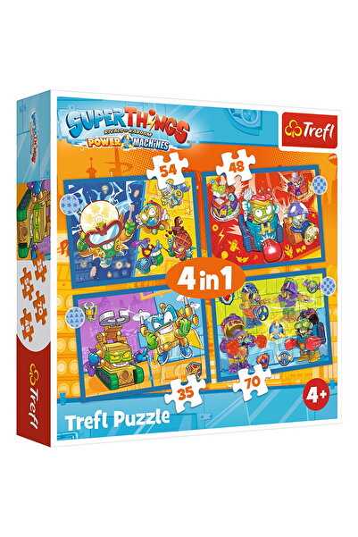 Trefl PUZZLE 4IN1 SUPER THINGS SUPER ACTIUNEA
