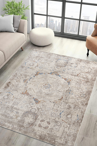Sereserpe Paradise Mavi Terra Yumuşak Konforlu Halı M0131
