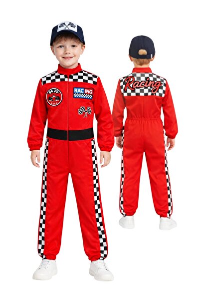 Gala Kostüm Çocuk Yarışçı Pilot Parti Kostümü