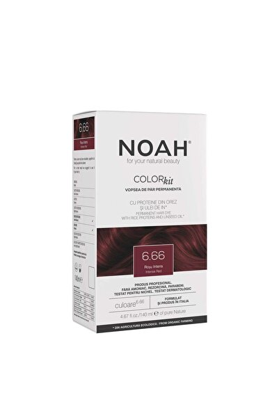 Noah Vopsea de păr fără amoniac, Roșu intens, 6.66, Noah, 140 ml