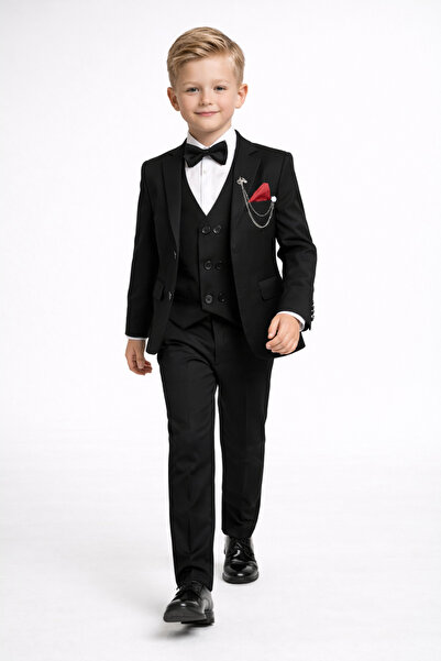 HAYTA Dětský oblek s vestou a košilí, sada 1 rok - 14 let, černá