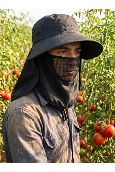 PIECE SIGNATURE Pălărie pentru drumeții, safari și pescuit, cu protecție pent...