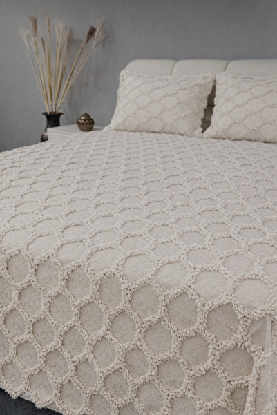 d'niss home touch of nature in your home Honeycomb Patterned 3 Piece Double B...