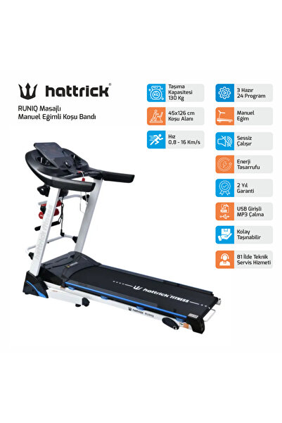 Hattrick RUNIQ M 3HP MASAJLI MANUEL EĞİM KOŞU BANDI