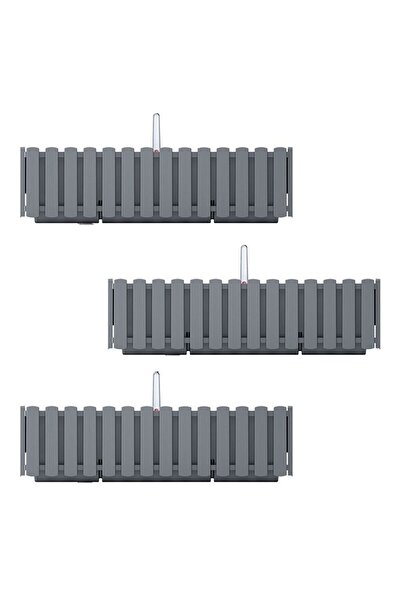 Mercaton Set 4 jardiniere decorative cu sistem de irigare, 11 L, 60x18x14 cm,...