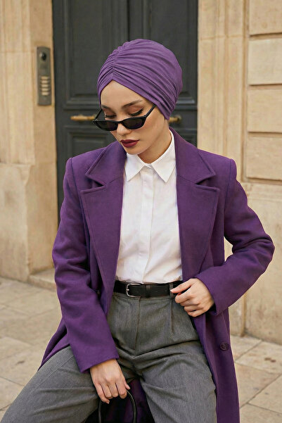 Aisha's Design Χτενισμένο βαμβακερό καπέλο, B-20, Μωβ 2