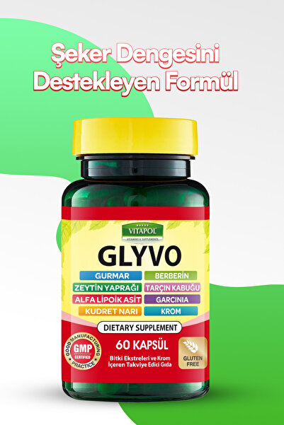 Vitapol GLYVO Gurmar,Berberin,Krom,Ala,B1,Gimneya Ekstresi 60 Kapsül